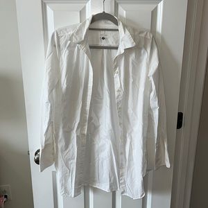 NEW LOFT White button down “the softened shirt” size s.